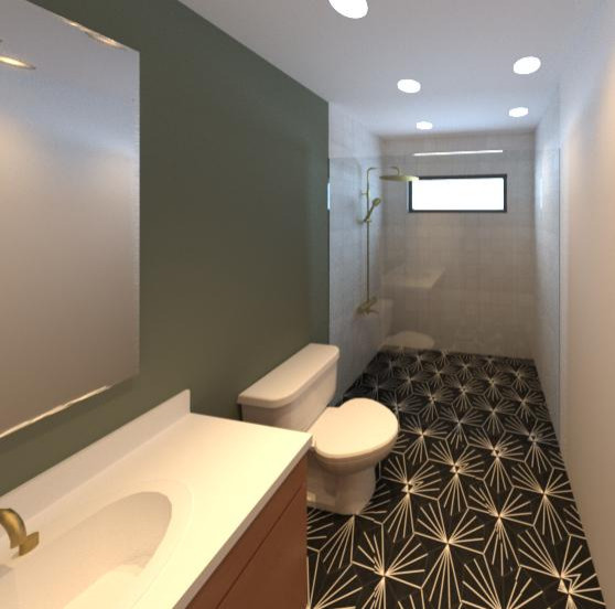 Bathroom - small modern single-sink bathroom idea in Atlanta