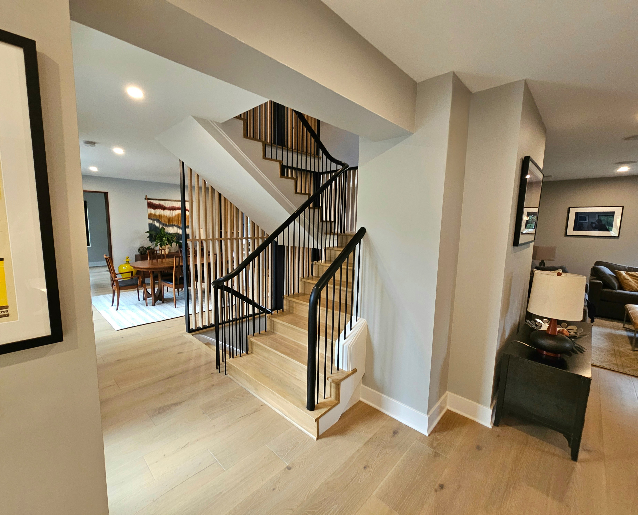 115_Stunning Continuous Rail System on 3 Story Floating Stairs; Arlington, VA 22