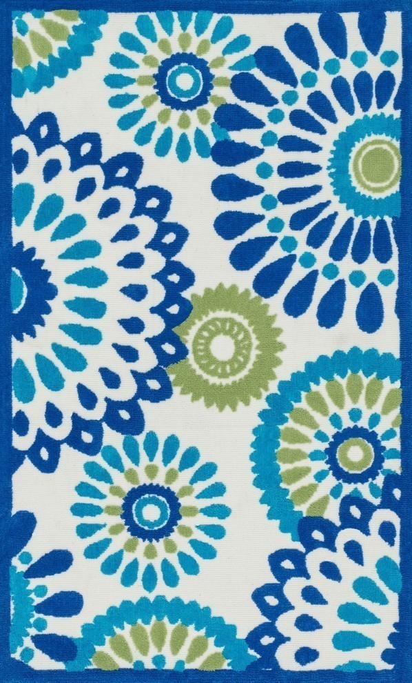 Loloi Zoey Collection Rug, Blue and Green, 5'x7'