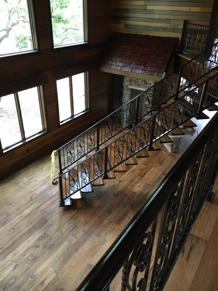 Design ideas for a rustic staircase in Austin.