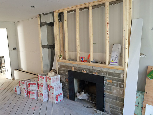 Amazing Fireplace Makeover With Concrete Tiles