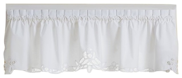 Battenburg Lace White Kitchen Curtain - Contemporary - Valances - by ...