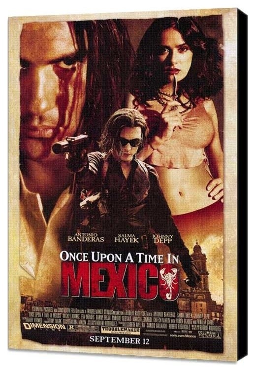 Once Upon a Time in Mexico 27 x 40 Movie Poster - Style A - Museum Wrapped Canva