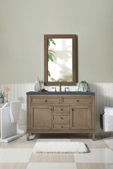 Portland 48″ Single Bathroom Vanity In Whitewashed Walnut