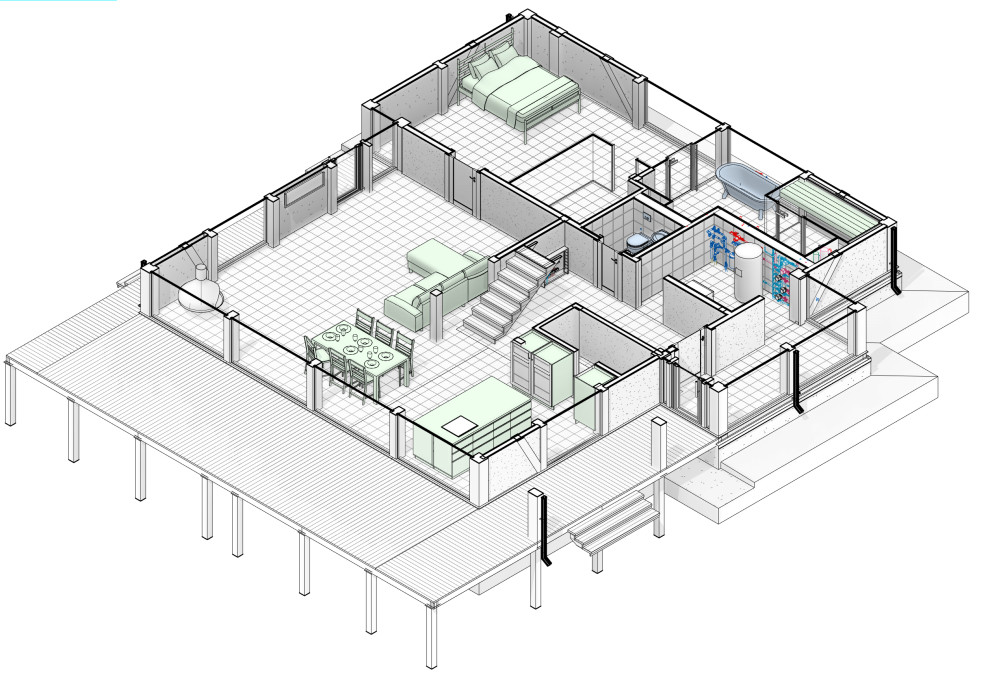 Объемный план 1 этажа
