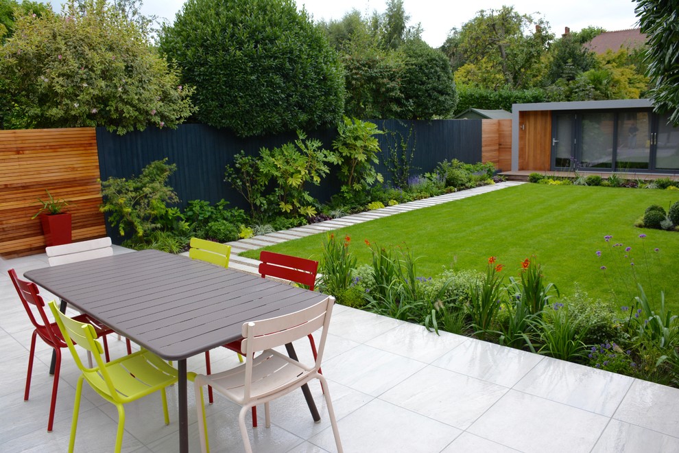 Inspiration for a medium sized contemporary back full sun garden for summer in London.