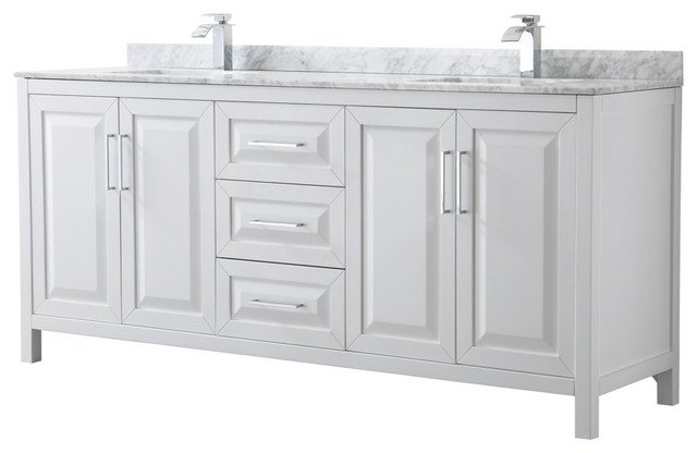 No Mirror Carrara Cultured Marble Countertop Ryla 60 Inch Single Bathroom Vanity in White Undermount Square Sink