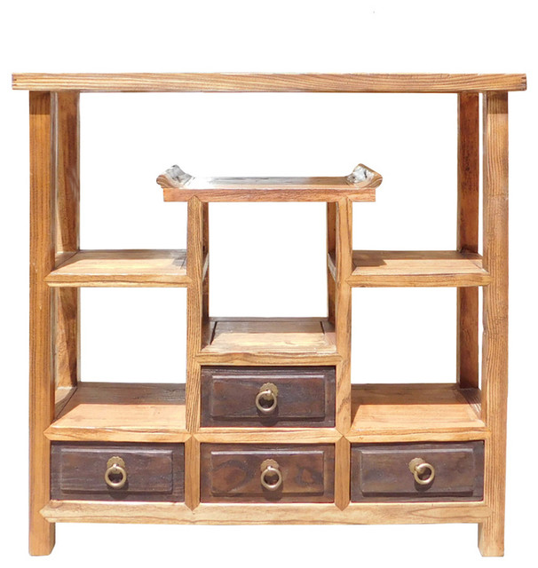 Chinese Wood Small Table Top Curio Display Stand Hcs1541
