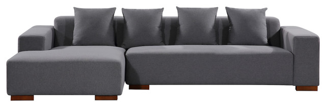 Lyon Upholstered Sectional Sofa Right Facing Contemporary Lyon Upholstered Sectional Sofa Dark Gray Right