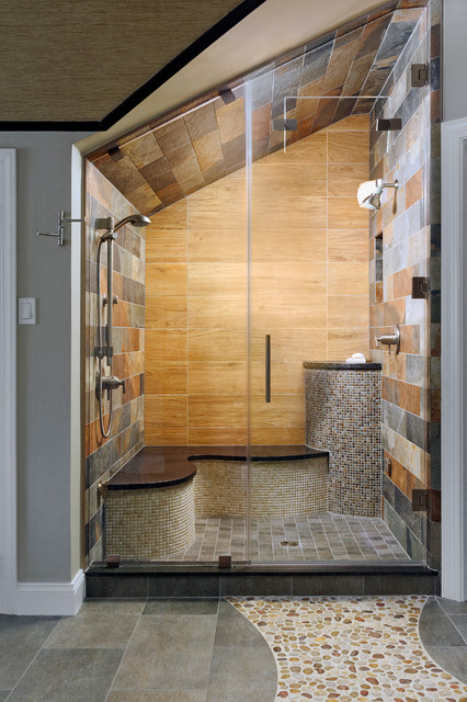 Fairfax Modern Rustic Master Bath nyklassisk-badevaerelse