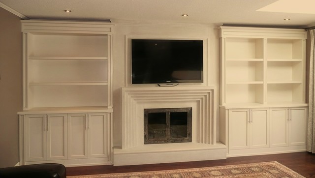 Built In Units Around Fireplace Traditional Toronto By