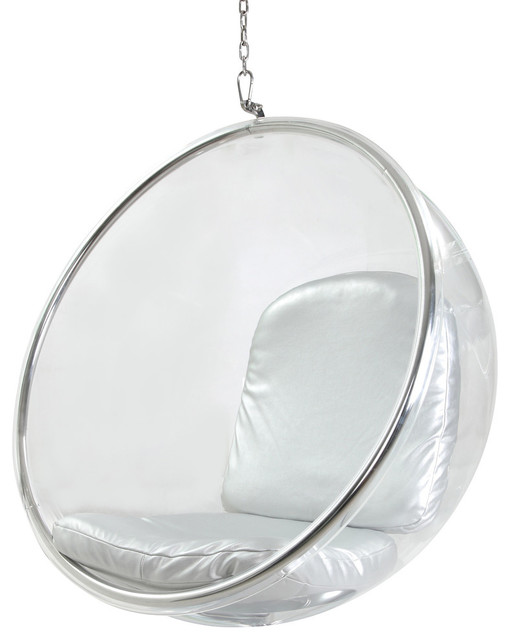 Bubble Chair Hanging, Industrial Silver Cushion - Contemporary ...