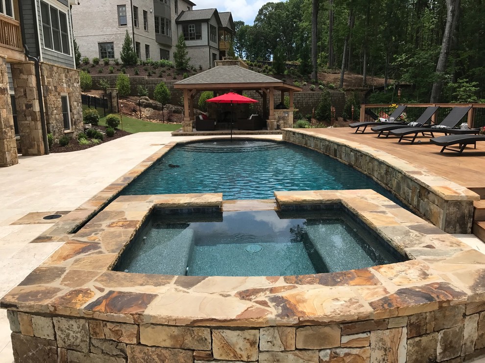 Inspiration for a tropical pool remodel in Atlanta