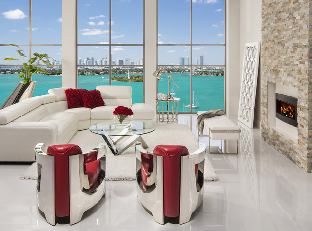 Grace Sofa Meets Aviator Chairs Modern Living Room Miami