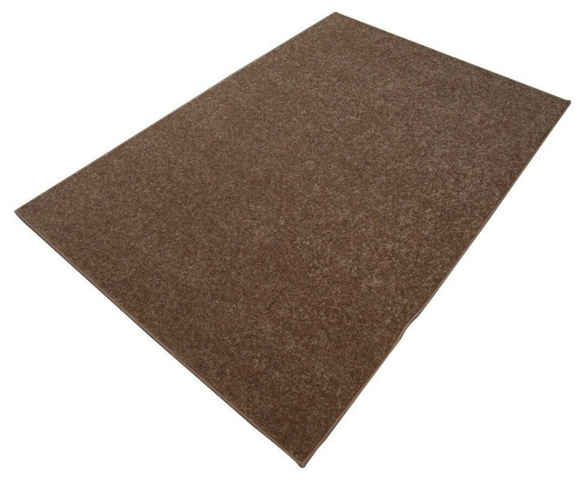 Furnish My Place Brown Solid Color Rug Made In Usa, 4' x 44' Oval ...