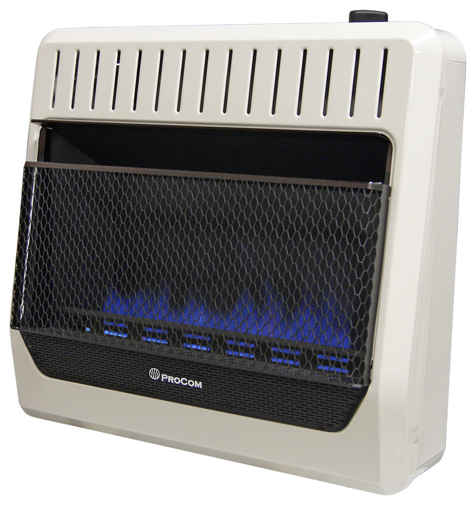Ventless Dual Fuel Blue Flame Wall Heater 30,000 BTU, TStat