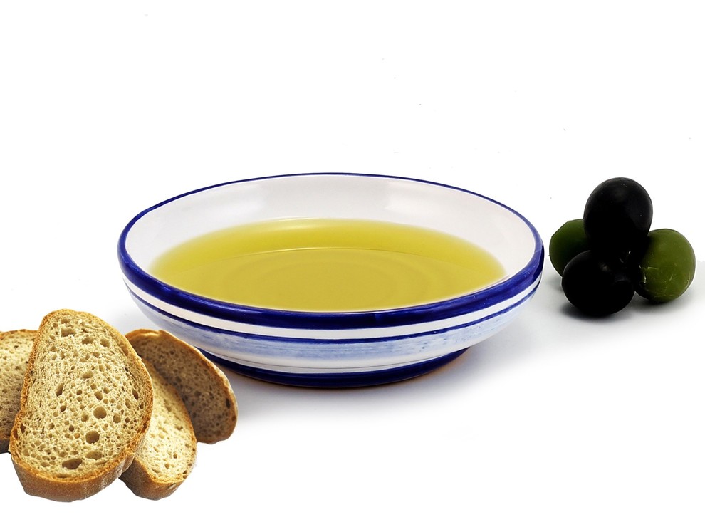 Round Olive Oil Dipping Bowl Contemporary Chip And Dip Sets by