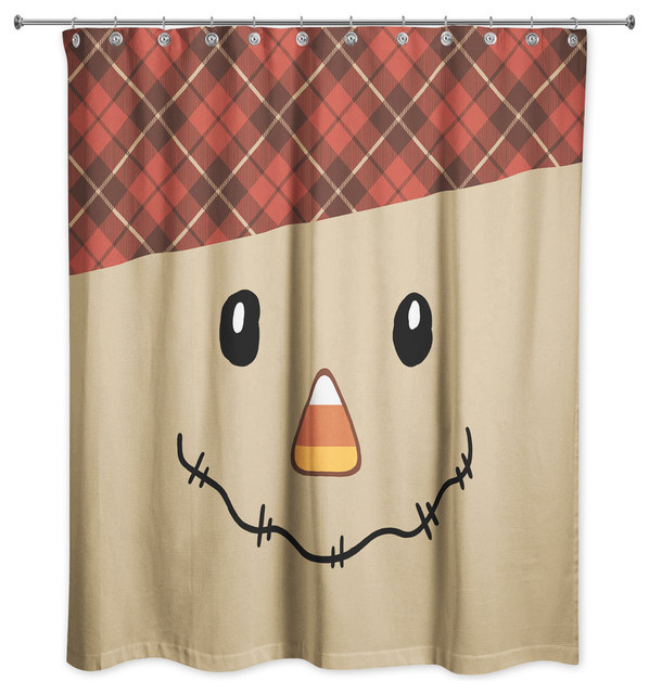 Happy Harvest Scarecrow Shower Curtain, Harvest Shower Curtain