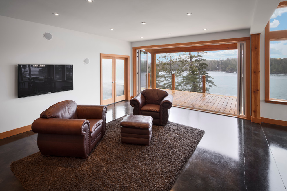 Photo of a contemporary living room in Vancouver.