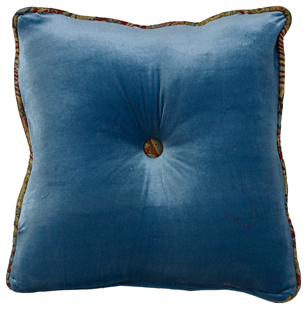 HiEnd Accents San Angelo Western Paisley & Teal Velvet Reversible Euro Sham Pillow Cover