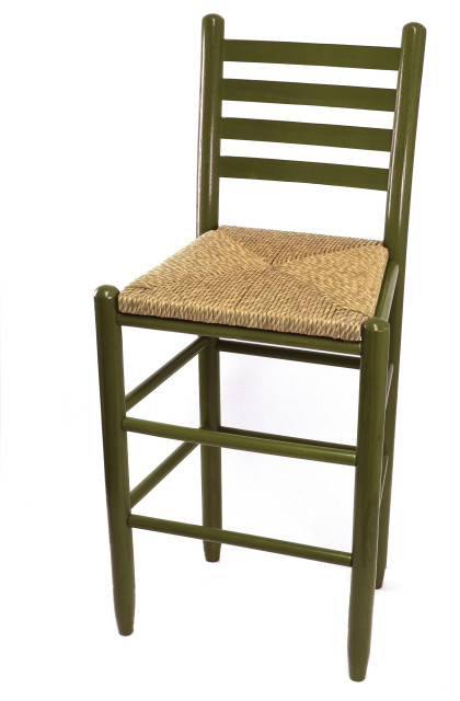 Asheville Wood Ladderback Woven Seat Counter Stool No ...