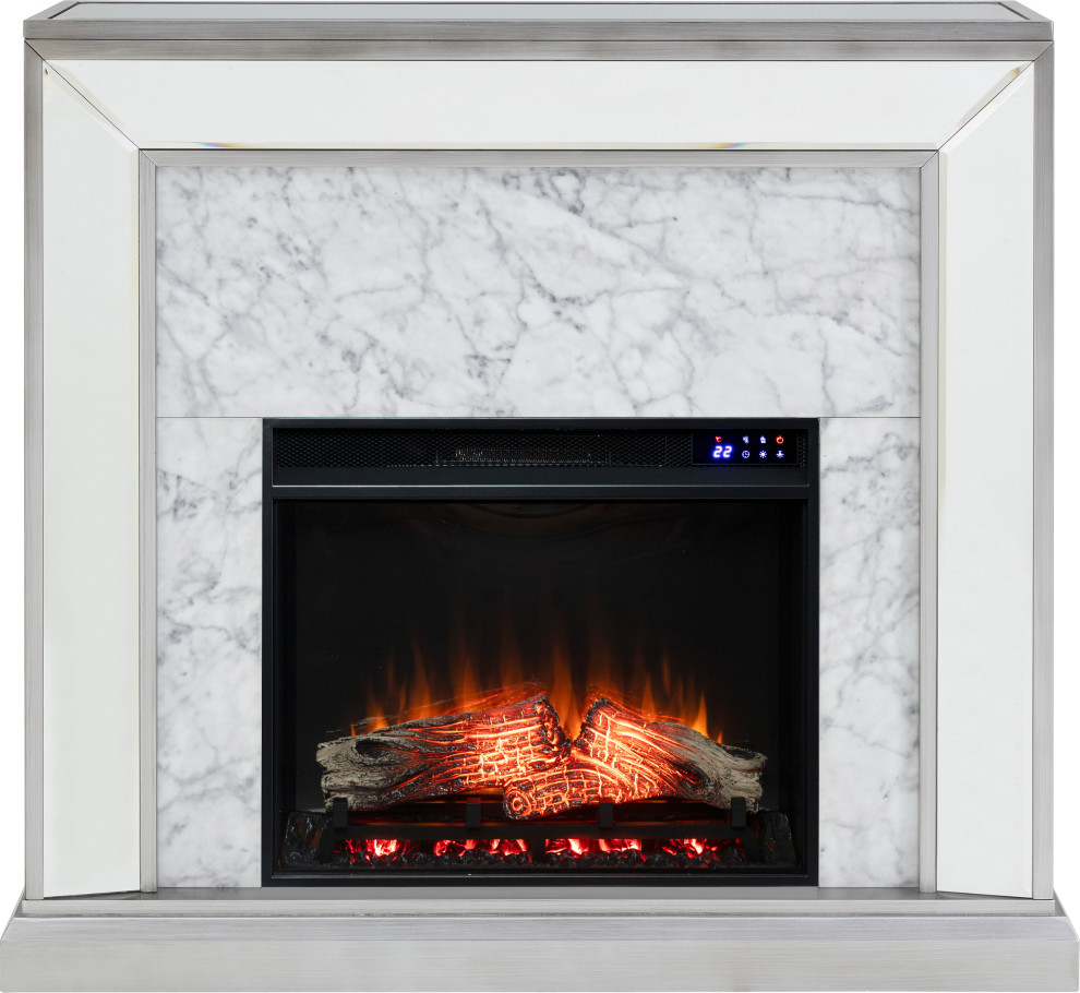 Trandling Electric Fireplace - Antique Silver