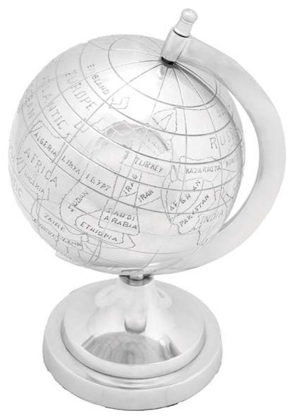 Aluminum Decor Globe in Silver Finish