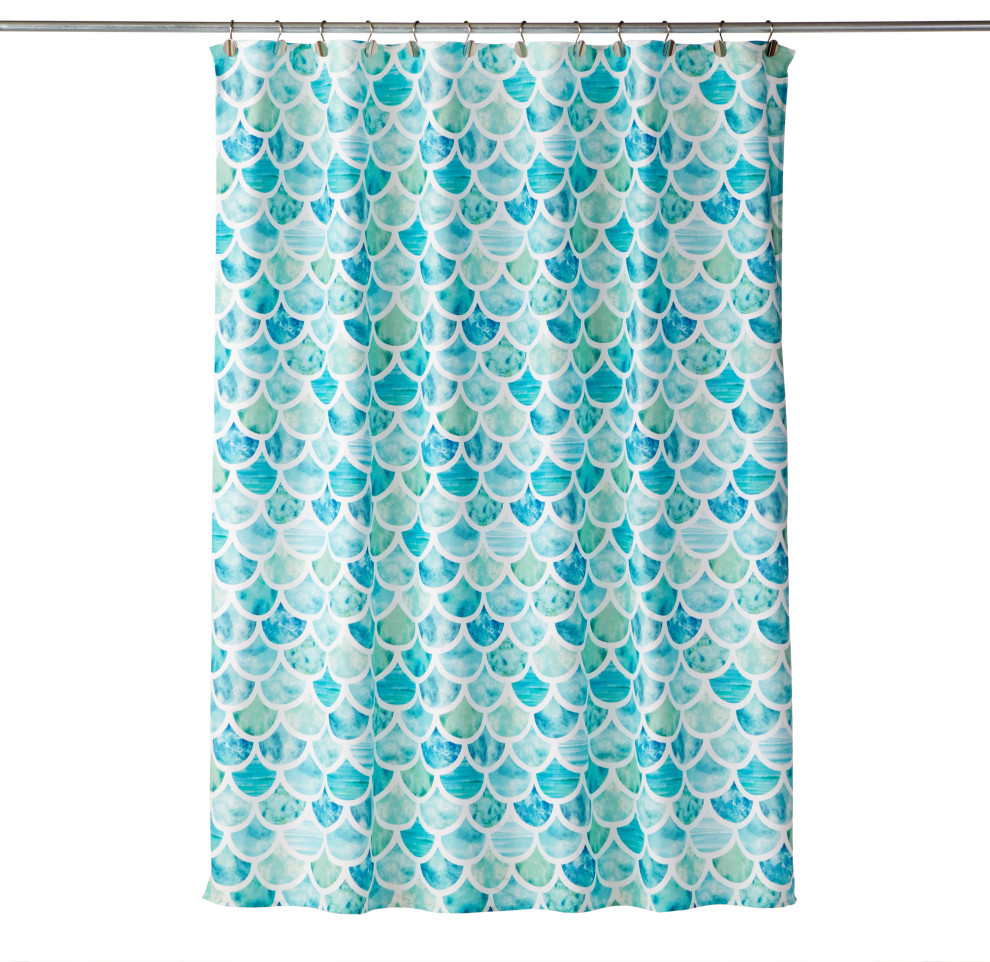 SKL Home Ocean Watercolor Scales Shower Curtain