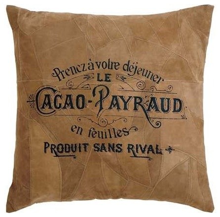 Decorative Unique Real Leather Pillow with Beautiful Brown Shade
