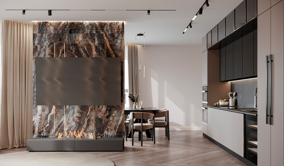 Квартира в современном стиле в древесных тонах