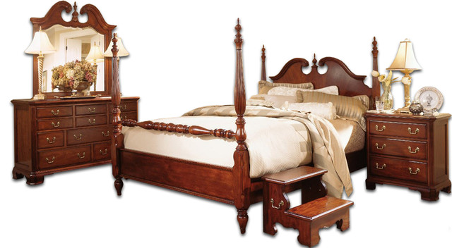 American Drew Cherry Grove Low Poster Bedroom Set King