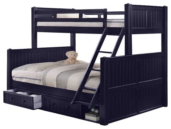 Annapolis Blue Twin Over Queen Bunk Bed, Twin Xl Over Queen Bunk Bed L Shape