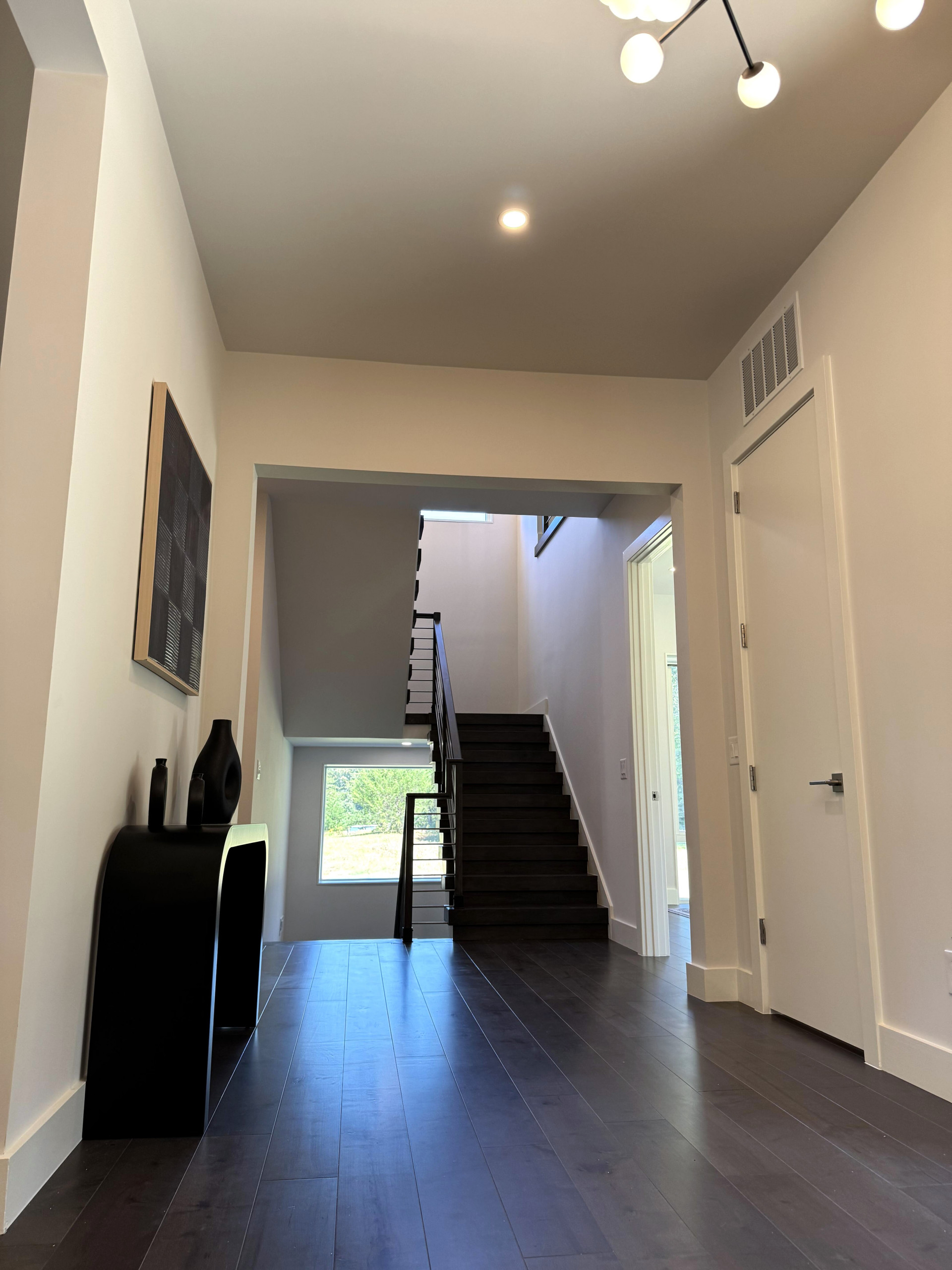 137_Transitional Maple Staircase with Stainless Steel Rail, Clifton, VA 2014