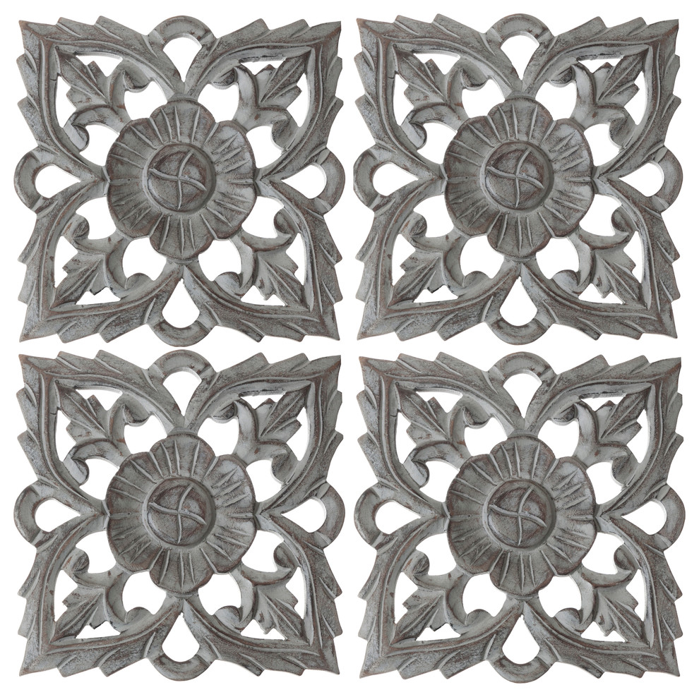 Antique Gray 8" Solaris Twenty-two Wall Art, Set of 4 - Farmhouse - Metal  Wall Art - by St Croix | Houzz