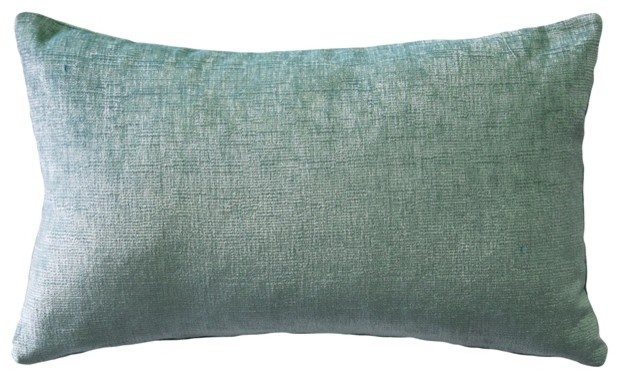Pillow Decor Venetian Velvet Ice Blue Throw Pillow 12x20