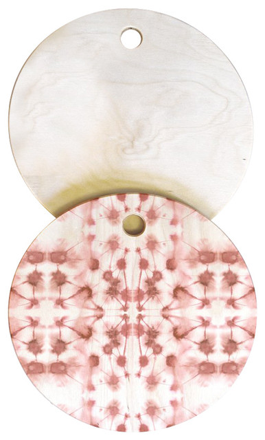 Jacqueline Maldonado Mirror Dye Desert Rose Cutting Board Round, 11.5"x11.5"
