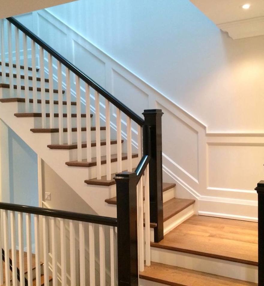 Inspiration for a transitional staircase remodel in Toronto