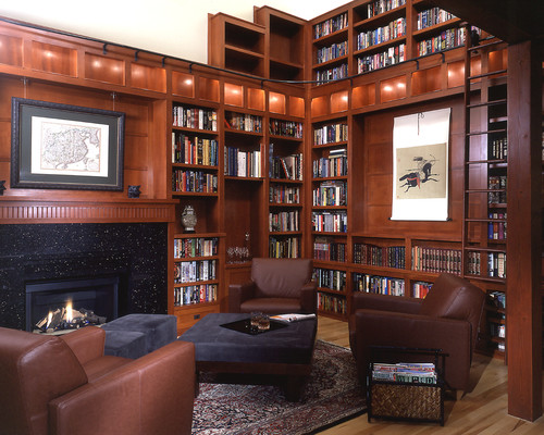 Shoreline architect Scott Hommas designed this craftsman style library.