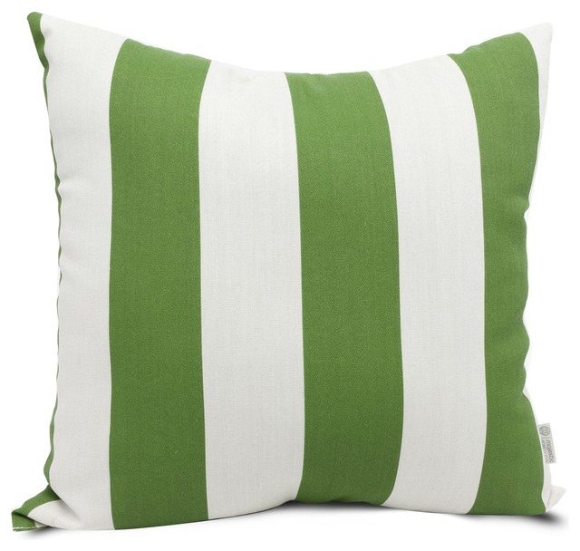 Sage Vertical Stripe Extra Large Pillow 24x24 Contemporary Outdoor
