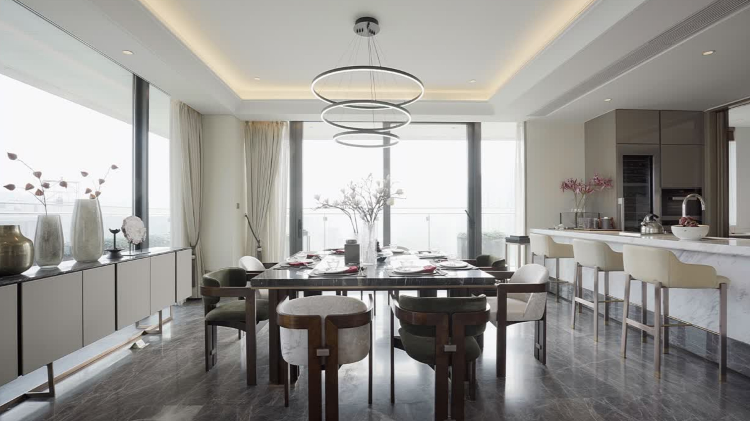 Sleek Modern Dining Room with Elegant Accents