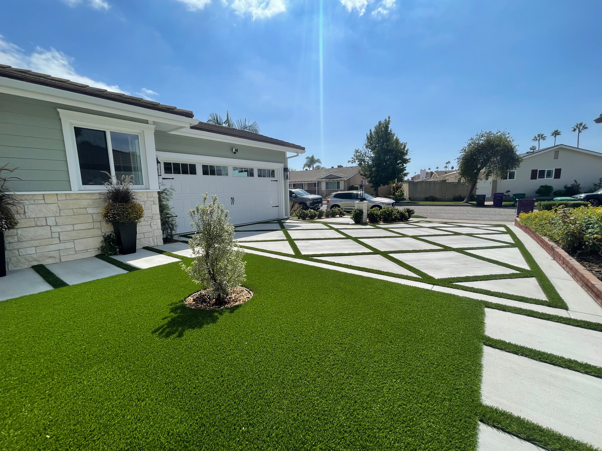 Front Yard and Driveway Remodel ValVerde Home - Rueff