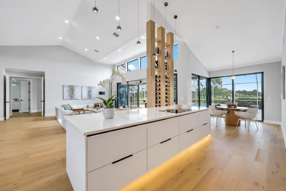 Modern White and Natural Wood Kitchen