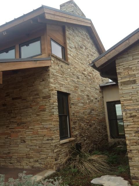 Dry Stack Ledge Stone Pool rustik-fasad