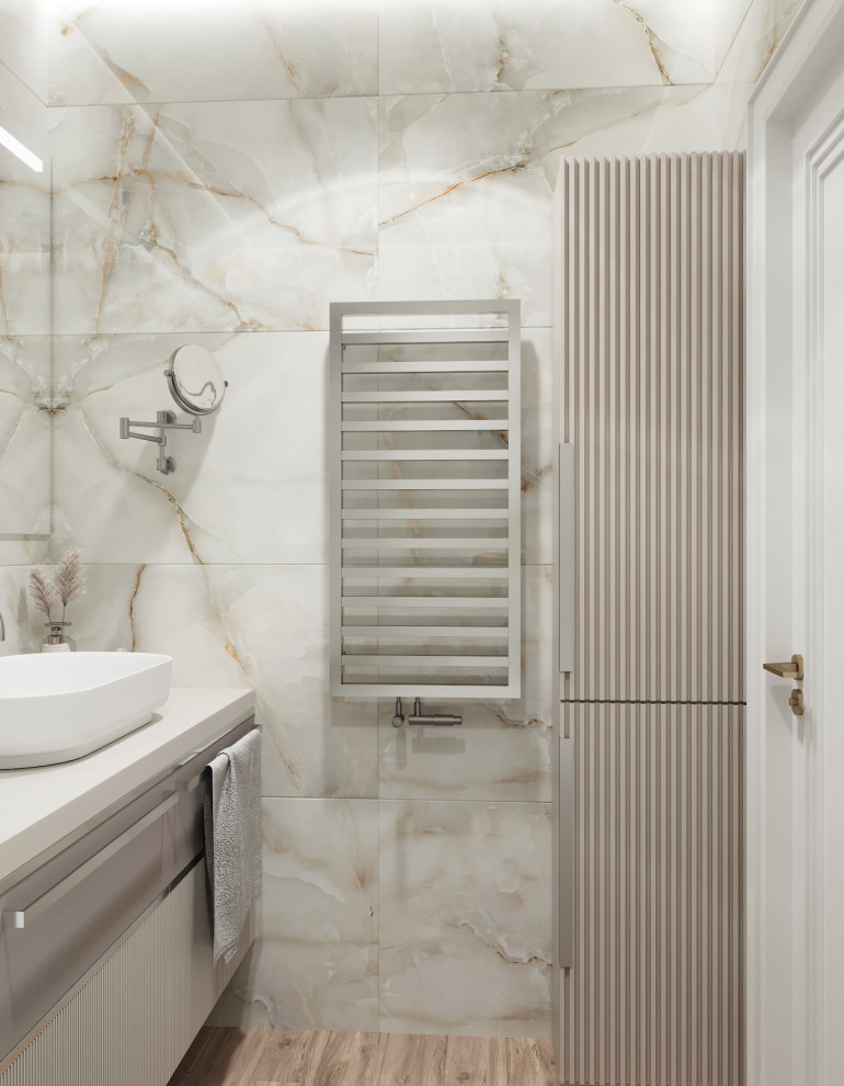 "Пудровые оттенки". Квартира 97 кв.м, ЖК "Левобережный"