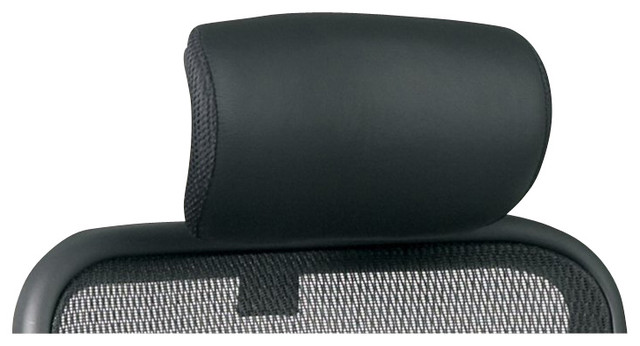 Office Star SPACE Leather Headrest in Black (Fits 818 Only)