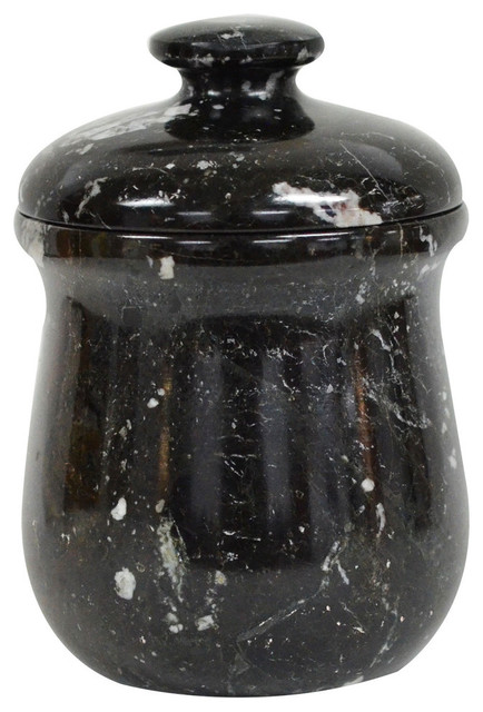 Marble Bathroom Jar, Black Zebra - Traditional - Bathroom Canisters ...