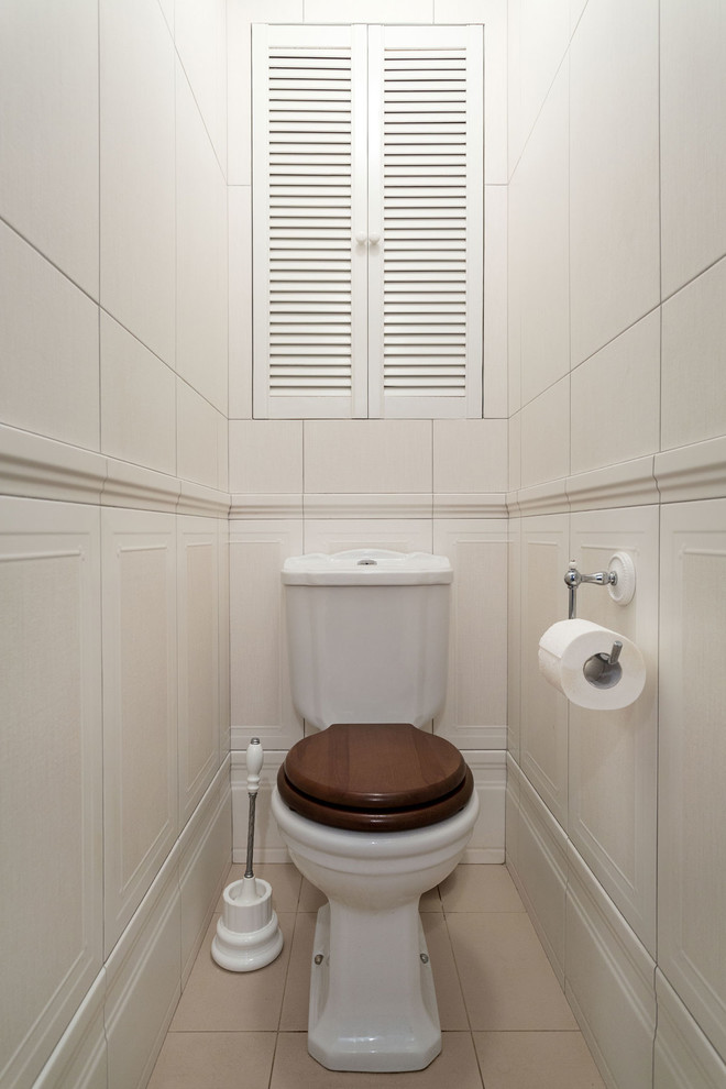 This is an example of a traditional powder room in Moscow.