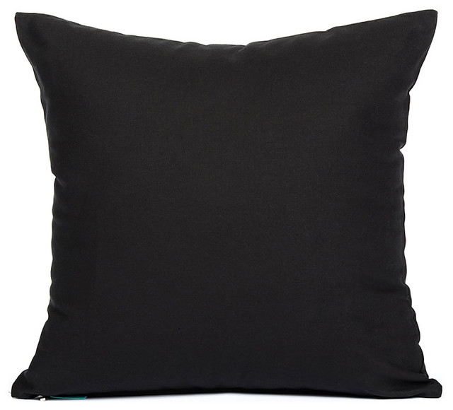 Solid Black Accent, Throw Pillow Cover Contemporary Decorative