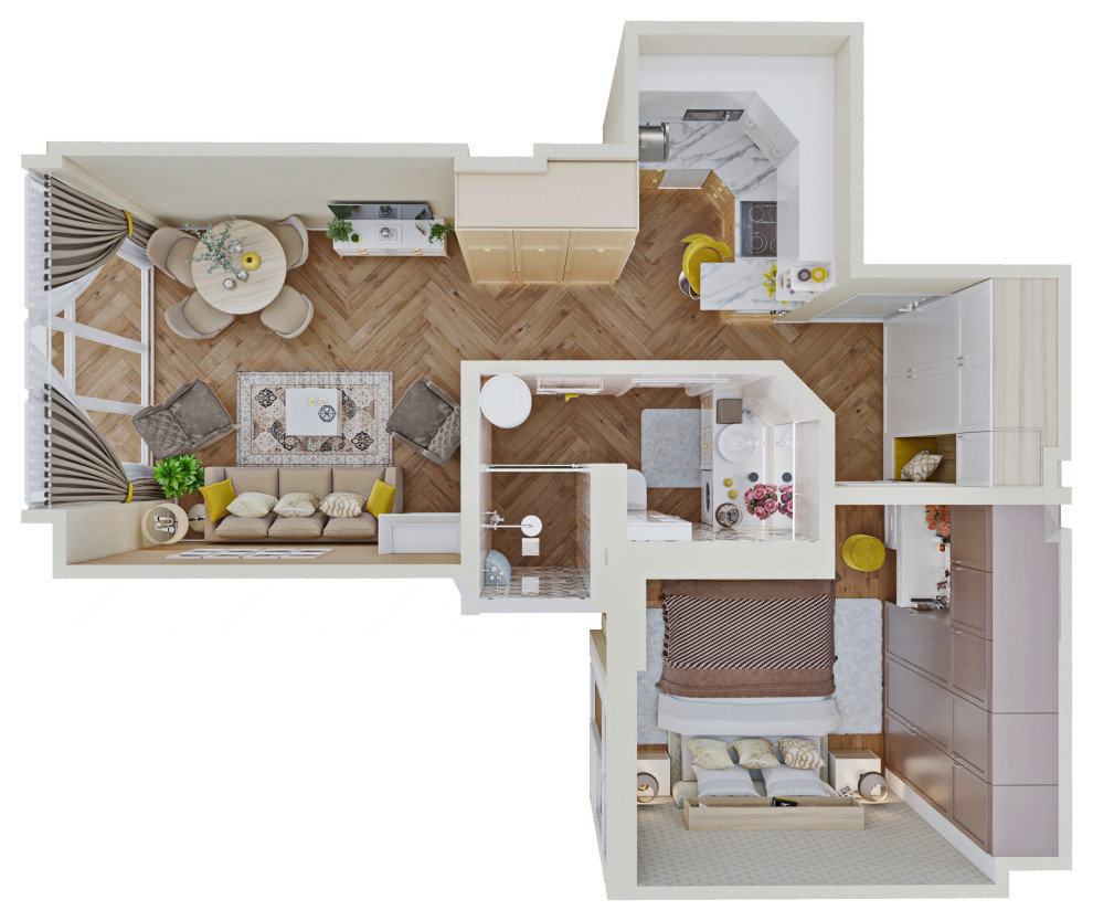 One bedroom apartments on the seaside