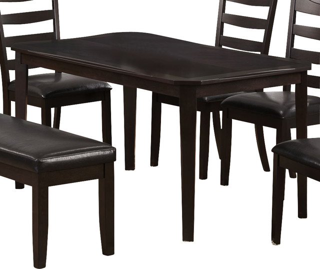 Monarch Specialties 59x36 Rectangular Dining Table in Cappuccino, Dark Wood